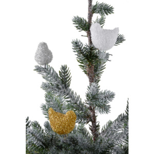 Sada 6 vianočných sklenených ozdôb v tvare vtáčikov Ego Dekor