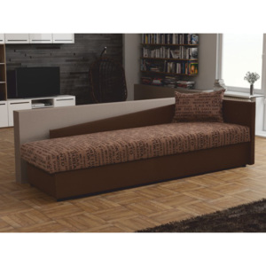 Jednolôžková posteľ (váľanda) 80 cm Judit (hnedá) (s úl. priestorom) (P). Vlastná spoľahlivá doprava až k Vám domov