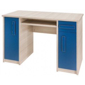 Písací stôl SEINA, 76x120x60 cm, jaseň/modrá, bez aplikácie