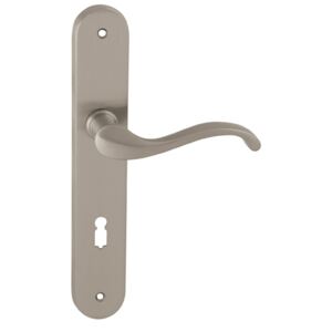 Dverové kovanie MP Cast (ONS) - KPZR kľučka-guľa pravá otvor na cylindrickú vložku/ONS (nikel brúsený)