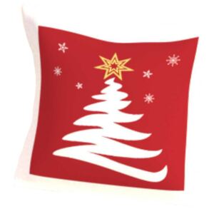 Dekoračný vankúšik s výplňou Vianočný strom červená 40x40 cm