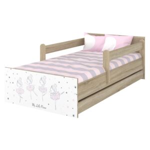 Detská posteľ MAX - 160x80 cm - RUŽOVÁ BALETKA - dub sonoma