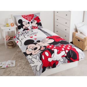 Detské bavlnené obliečky Mickey a Minnie v Paríži 140x200