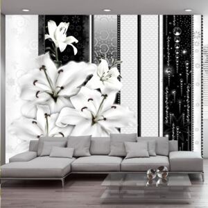 Fototapeta - Crying lilies in white 400x280 cm