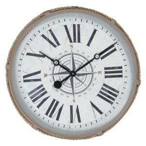 Nástenné hodiny v námorníckom štýle s kompasom - Ø 54 * 6 cm / 1 * AA