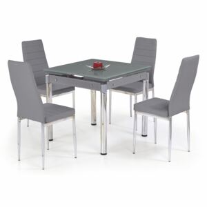 HALMAR Kent sklenený rozkladací jedálenský stôl sivá / chróm