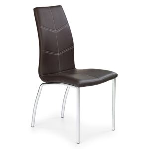 HALMAR K114 jedálenská stolička hnedá / chróm