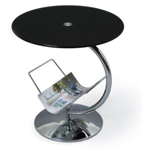 HALMAR Alma sklenený konferenčný stolík čierna / chróm