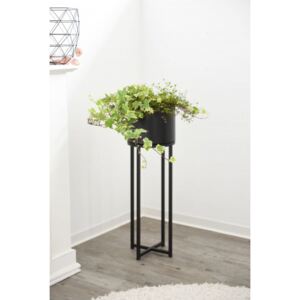 Kvetináč na vysokých nohách ELEVATE CROSS, oceľ, výška 79 cm, čierny mat
