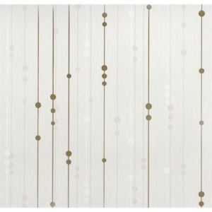 Vinylové tapety, prúžky béžovo-zlaté, WohnSinn 54513, Marburg, rozmer 10,05 m x 0,53 m