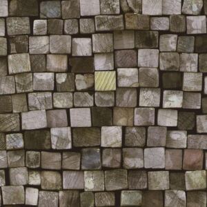 Vliesové tapety, drevená mozaika farebná, Origin 4210120, P+S International, rozmer 10,05 m x 0,53 m