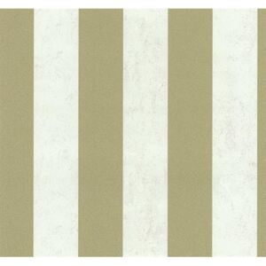 Vliesové tapety, pruhy zlato-biele, Carat 1334670, P+S International, rozmer 10,05 m x 0,53 m