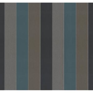 Vliesové tapety, pruhy tyrkysovo-hnedé, Guido Maria Kretschmer 1336520, P+S International, rozmer 10,05 m x 0,53 m