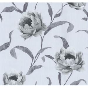 Vliesové tapety, kvety sivé, Graziosa 4212350, P+S International, rozmer 0,53 m x 10,05 m