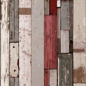 Vliesové tapety, drevené doštičky hnedo-červené, Faux Semblant 10420L, UGEPA, rozmer 10,05 m x 0,53 m