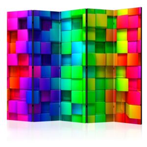 Paraván Colourful Cubes Dekorhome 225x172 cm (5-dielny)