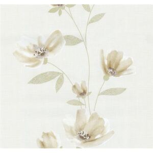 Vliesové tapety, kvety hnedé, Blues 1348810, P+S International, rozmer 10,05 m x 0,53 m