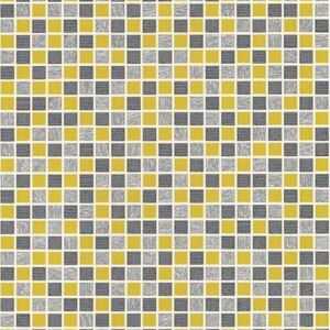 Vinylové tapety, mozaika sivo-žltá, 135747, IMPOL TRADE, rozmer 10,05 m x 0,53 m