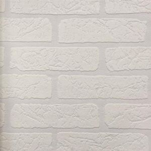 Vliesové tapety na stenu Wallton pretieratelná tehla biela 150100, rozmer 10,05 m x 0,53 m, RASCH