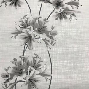 Vliesové tapety na stenu Novara 3 13582-10, kvety sivé,rozmer 10,05 m x 0,53 m, P+S International