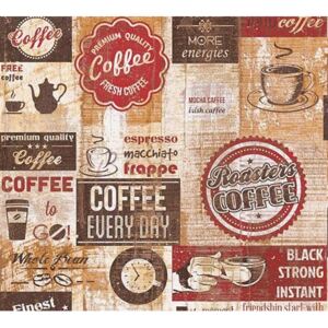 Papierové tapety na stenu Coffee Every Day 33480-1, rozmer 10,05 m x 0,53 m, A.S. Création