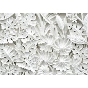 Vliesové fototapety, rozmer 312 cm x 219 cm, 3D kvety biele, IMPOL TRADE 10052VEXXL
