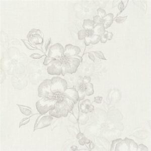 Luxusné vliesové tapety na stenu G.M.Kretschmer Deluxe 41002-10, kvety bielo-krémové, rozmer 10,05 m x 0,53 m, P+S International