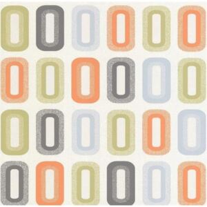 Vinylové tapety na stenu Collection 18190-40, rozmer 10,05 m x 0,53 m, retro oválky oranžové, zelené, modré, P+S International