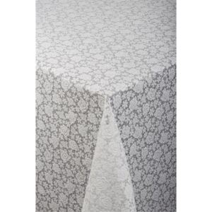 Obrus PVC metráž, šírka 138 cm, transparentný ružičky biele, IMPOL TRADE TR683