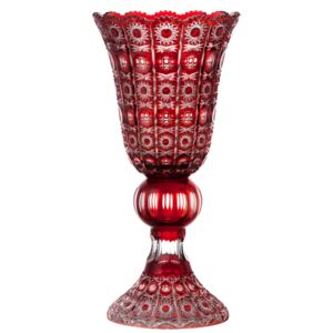 Krištáľová váza Petra, farba rubínová, výška 505 mm