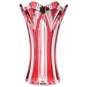 Krištáľová váza Lotos, farba rubínová, výška 205 mm