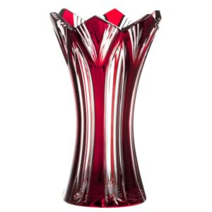 Krištáľová váza Lotos, farba rubínová, výška 305 mm