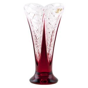 Krištáľová váza Flowerbud, farba rubínová, výška 255 mm
