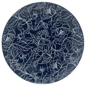 Tmavomodrý tanier Bloomingville Fleur, ⌀ 20 cm