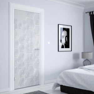GLIX Fototapeta na dvere - Modern 3D Grey Hexagonal Pattern