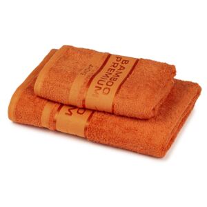 4Home Sada Bamboo Premium osuška a uterák oranžová, 70 x 140 cm, 50 x 100 cm