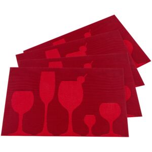 JAHU Prestieranie Drink červená, 30 x 45 cm, sada 4 ks