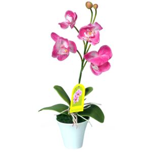 Umelá Orchidea v kvetináči ružová, 35 cm
