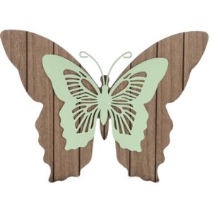 Koopman Drevená dekorácia Motýlie mámenie, zelená