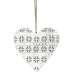 Závesná kovová dekorácia Cloverleaf heart, 10,5 cm