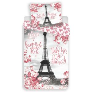 Jerry Fabrics Bavlnené obliečky Paris roses, 140 x 200 cm, 70 x 90 cm