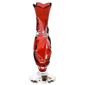 Krištáľová váza Linda, farba rubínová, výška 180 mm