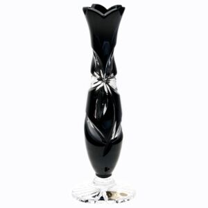 Krištáľová váza Linda, farba čierna, výška 230 mm