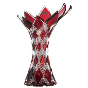 Krištáľová váza Harlekýn, farba rubínová, výška 270 mm
