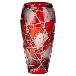 Krištáľová váza Mars, farba rubínová, výška 310 mm