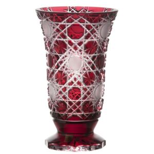 Krištáľová váza Flake, farba rubínová, výška 255 mm