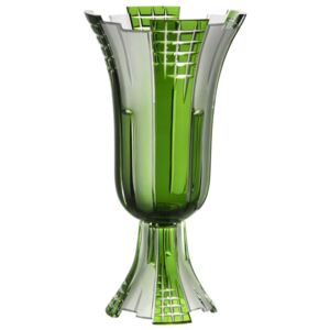 Krištáľová váza Metropolis, farba zelená, výška 390 mm