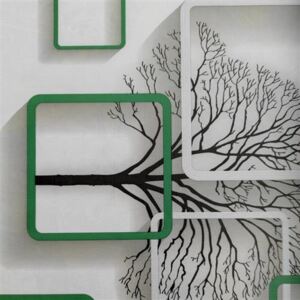 Samolepiace fólie stromy s rámčekmi s 3D efektom zelené 45 cm x 10 m IMPOL TRADE T25 Samolepiace tapety