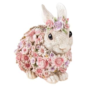 Dekoratívne soška králika posiateho kvetinami - 19 * 12 * 18 cm