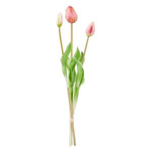 Butlers FLORISTA Tulipán "Real Touch" 47 cm set 3 ks - sv. ružová